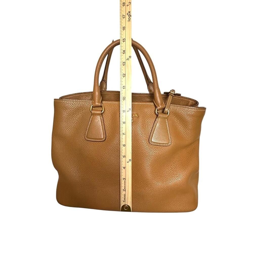 Prada Vitello Phenix Bag Brown Pebbled Leather Certificate of Authenticity - Picture 7 of 15